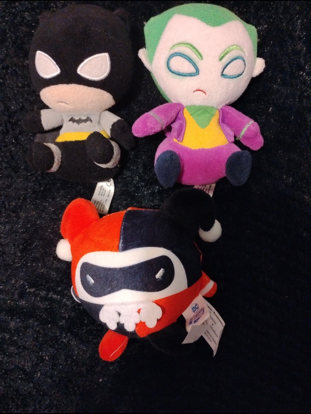 DC Comics Mini Plush Trio - Black, Green, Purple & Red